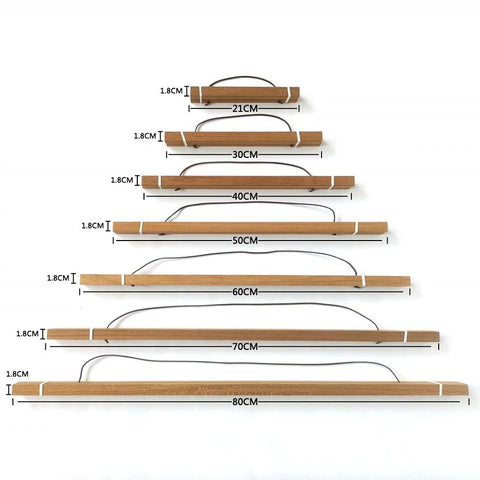 sizes of wooden poster hanger for aesthetic room wall decor