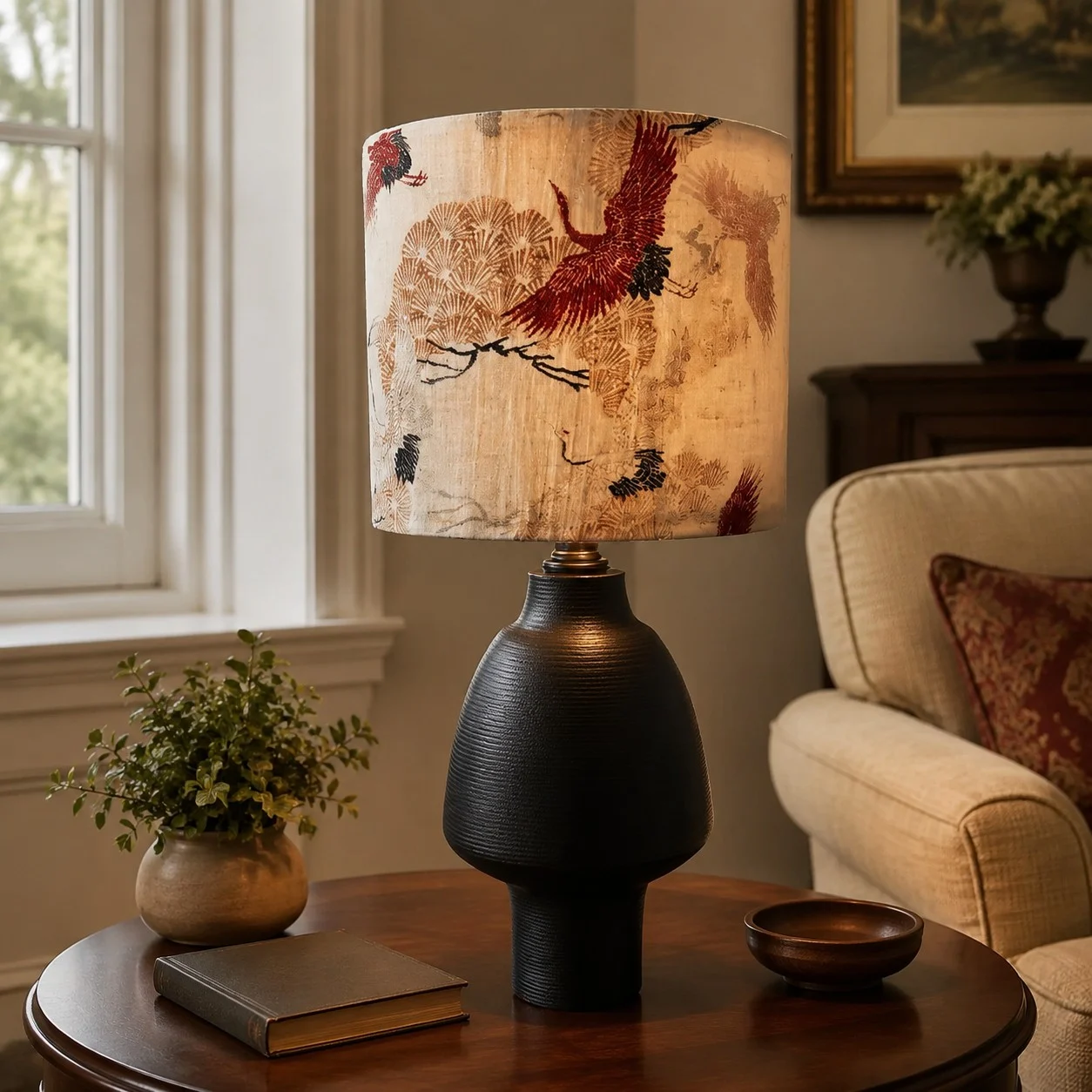 Warm bedside/living-room scene