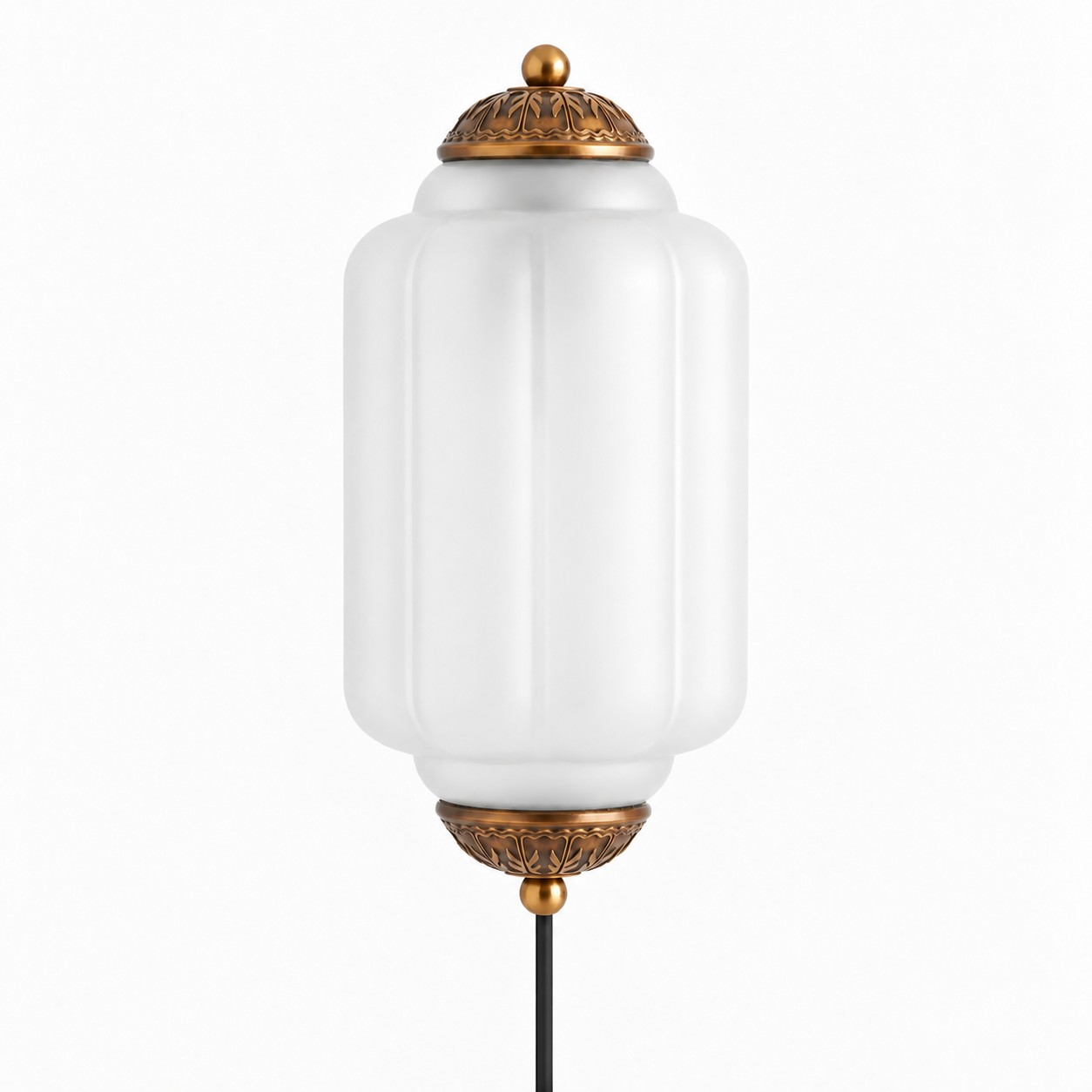 Eloise fluted milk-glass plug-in wall sconce