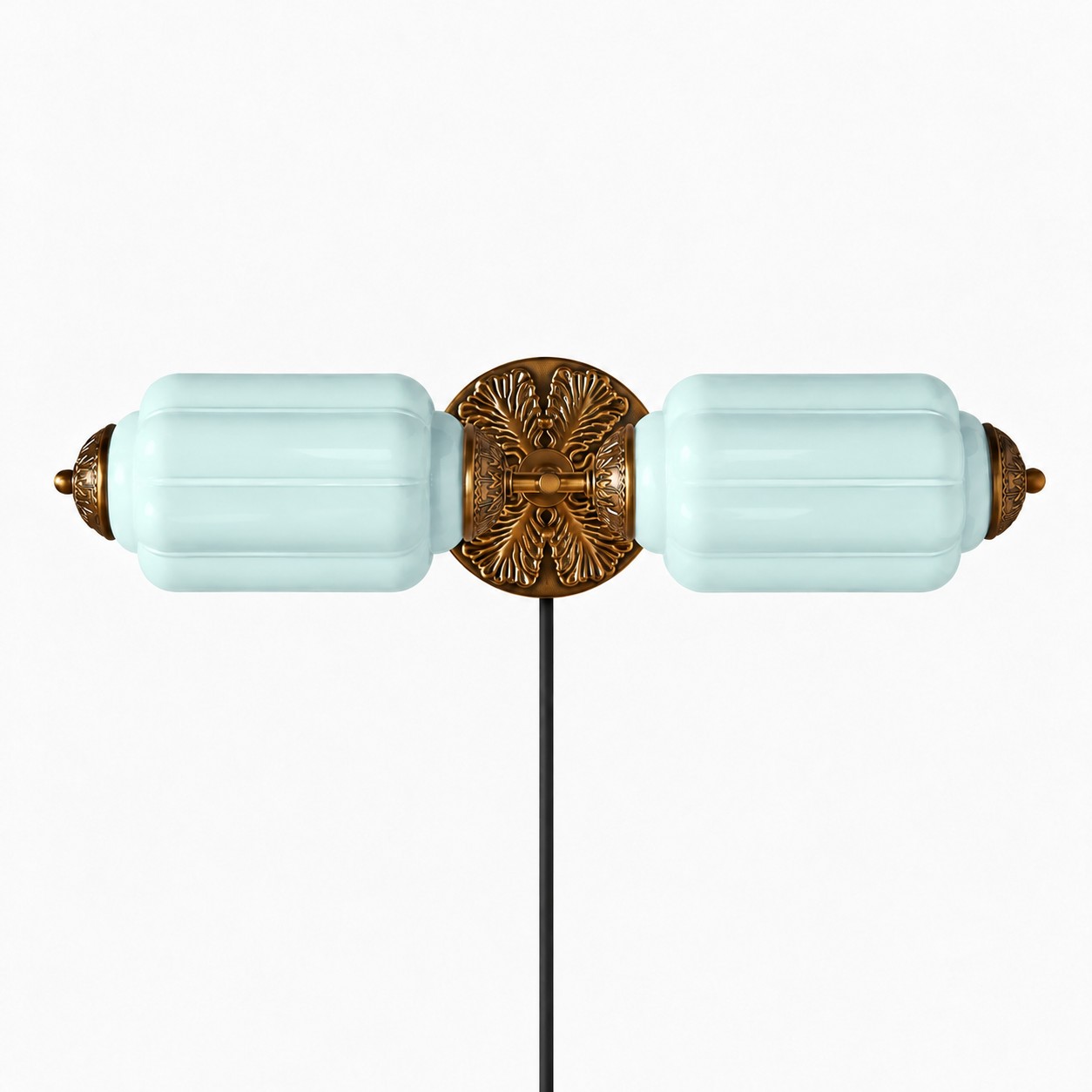 Eloise fluted milk-glass plug-in wall sconce