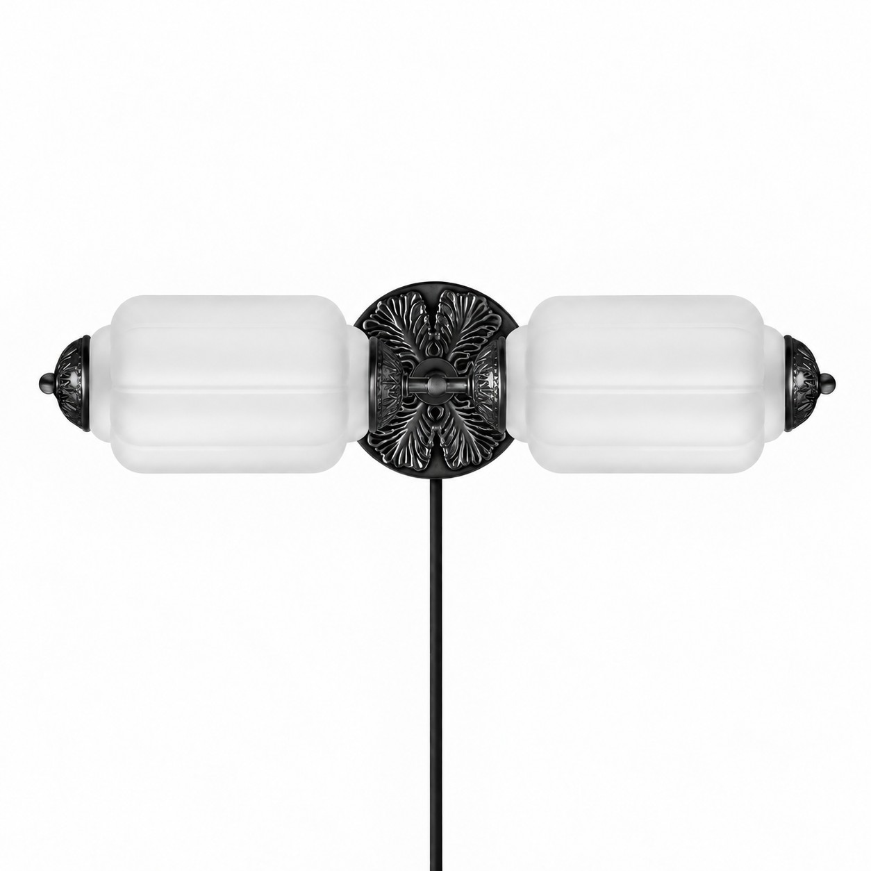 Eloise fluted milk-glass plug-in wall sconce